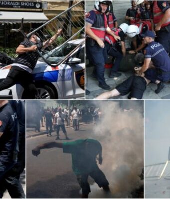 Përshkallëzohet protesta para Kuvendit: 5 orë përplasje, mbi 20 të shoqëruar, 15 policë dhe 4 qytetarë të lënduar; beteja kalon te komisariatet dhe te narrativa ndërkombëtare