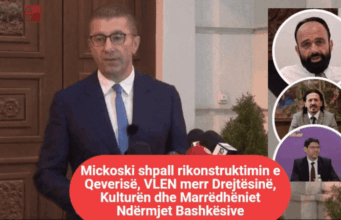 Mickoski shpall rikonstruktimin e Qeverisë, VLEN merr Drejtësinë, Kulturën dhe Marrëdhëniet Ndërmjet Bashkësive
