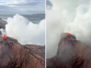 Ajo që dukej si një skenë e qetë përfundoi me një dallgë që për pak sa nuk përpiu gjithçka (VIDEO)