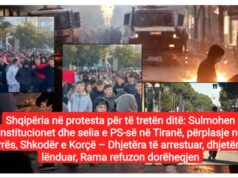 Shqipëria në protesta për të tretën ditë: Sulmohen institucionet dhe selia e PS-së në Tiranë, përplasje në Durrës, Shkodër e Korçë – Dhjetëra të arrestuar, dhjetëra të lënduar, Rama refuzon dorëheqjen